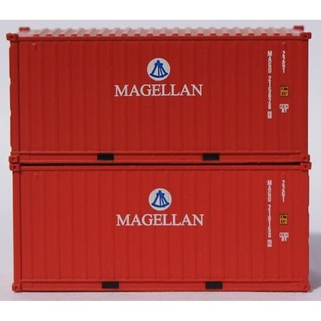 Jacksonville Terminal 205383 20 ft. N Scale Magellan Standard Height Corrugated Side Containers, 2PK JTC205383